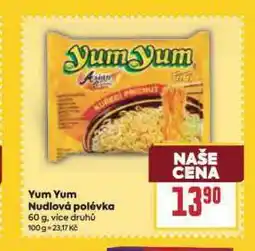 Billa Yum yum nudlová polévka nabídka