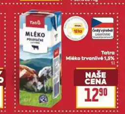 Billa Tatra mléko trvanlivé 1,5% nabídka