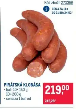 Makro PIRÁTSKÁ KLOBÁSA nabídka