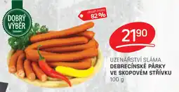 Flop UZENÁŘSTVÍ SLÁMA DEBRECÍNSKÉ PÁRKY VE SKOPOVÉM STŘÍVKU 100 g nabídka