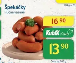Kubík potraviny Špekáčky nabídka