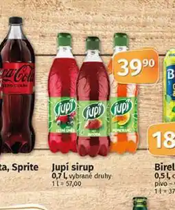 Coop Jupí sirup nabídka