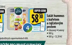 Albert Salát hummus s kuřetem a rajčatovým pestem nabídka
