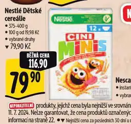 Albert Nestlé dětské cereálie nabídka