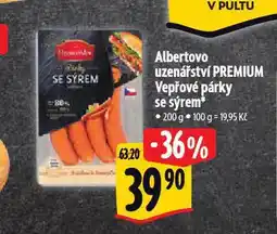 Albert Vepřové párky se sýrem nabídka