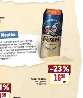 Billa Kozel nealko nabídka