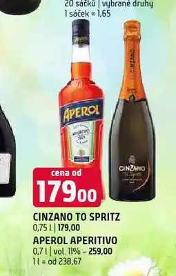 Terno Aperol aperitivo nabídka