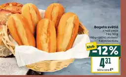 Billa Bageta světlá nabídka