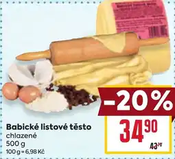 Billa Babické listové těsto nabídka