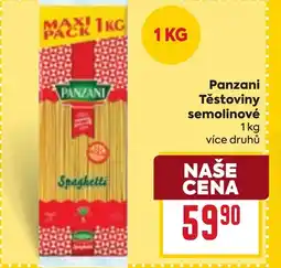 Billa Panzani Těstoviny semolinové nabídka