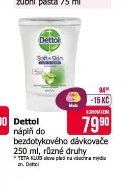Teta Dettol náplň do bezdotykového dávkovače nabídka