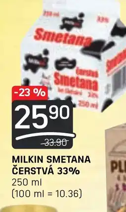 Flop MILKIN SMETANA ČERSTVÁ 33% nabídka