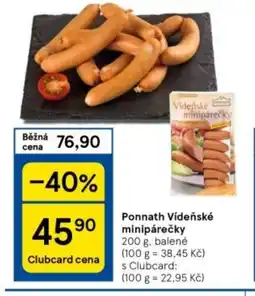 Tesco Ponnath Vídeňské minipárečky nabídka