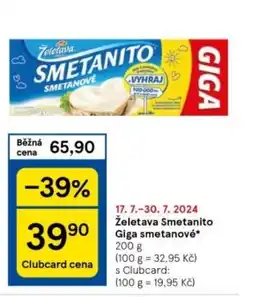 Tesco Želetava Smetanito Giga smetanove nabídka