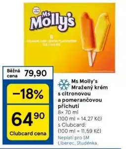 Tesco Ms Molly's Mražený krém s citronovou a pomerančovou příchutí nabídka