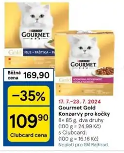 Tesco Gourmet Gold Konzervy pro kočky nabídka