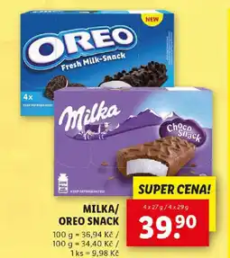 Lidl MILKA/ OREO SNACK nabídka