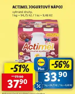 Lidl ACTIMEL JOGURTOVÝ NÁPOJ nabídka