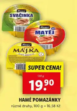 Lidl HAMÉ POMAZÁNKY nabídka