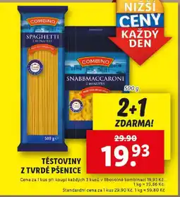Lidl TĚSTOVINY Z TVRDÉ PŠENICE nabídka