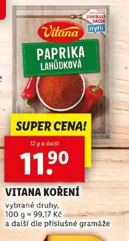 Lidl VITANA KOŘENÍ nabídka