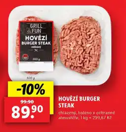 Lidl HOVĚZÍ BURGER STEAK nabídka