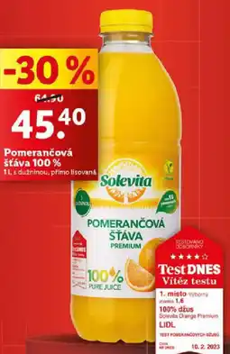 Lidl Pomerančová šťáva 100% nabídka