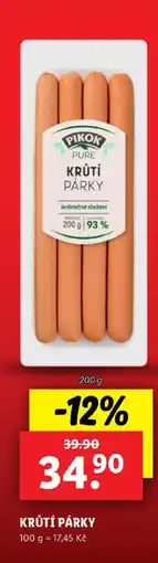 Lidl KRÚTÍ PÁRKY nabídka