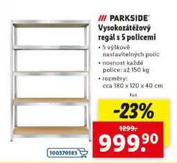 Lidl Vysokozátěžový regál s 5 policemi nabídka