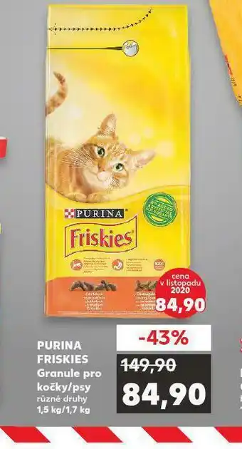 Kaufland Purina friskies granule kočky nabídka