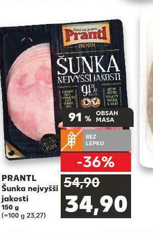 Kaufland Prantl šunka nejvyšší jakosti nabídka