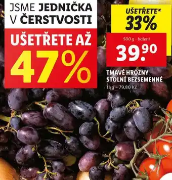 Lidl Tmavé hrozny stolní bezsemenné nabídka