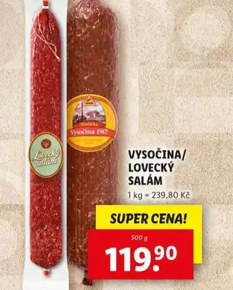 Lidl Lovecký salám nabídka