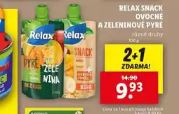 Lidl Relax snack ovocné a zeleninové pyré nabídka