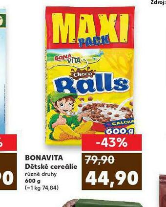 Kaufland Bonavita dětské cereálie nabídka