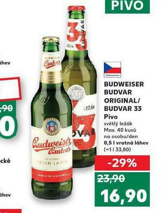 Kaufland Pivo budweiser budvar nabídka
