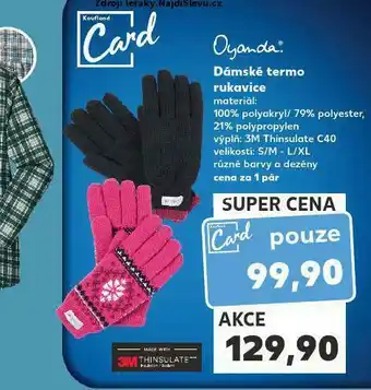 Kaufland Dámské termo rukavice nabídka