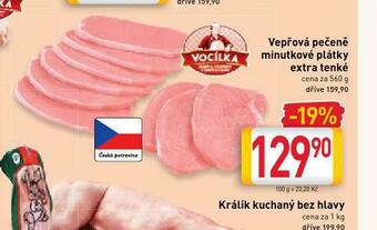 Billa Vepřová pečeně minutkové plátky extra tenké nabídka