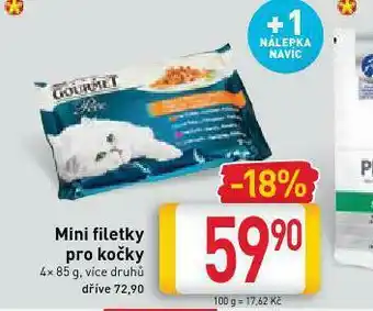 Billa Gourmet mini filetky pro kočky nabídka