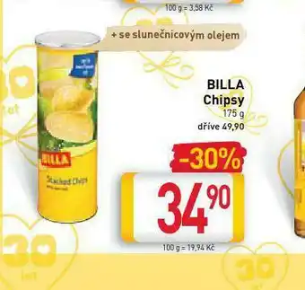 Billa Billa chipsy nabídka