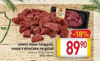 Billa Jelení maso na guláš nabídka