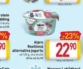 Billa Alpro rosltinná alternativa jogurtu nabídka