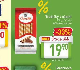 Billa Trubičky s náplní nabídka