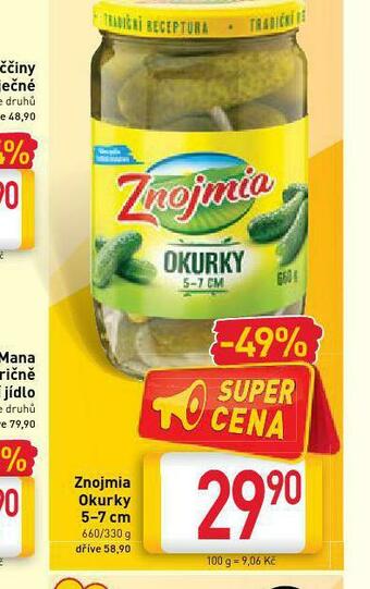 Billa Znojmia okurky 5-7 cm nabídka