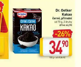 Billa Dr. oetker kakao nabídka