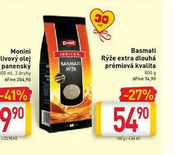 Billa Basmati rýže extra dlouhá prémiové kvalita nabídka