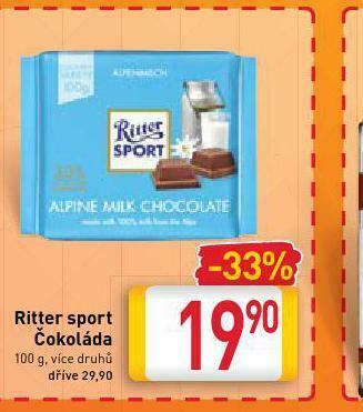 Billa Ritter sport čokoláda nabídka