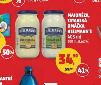 Penny Market Hellman´s tatarská omáčka, majonéza nabídka