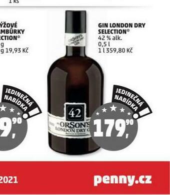 Penny Market Gin london dry selection nabídka