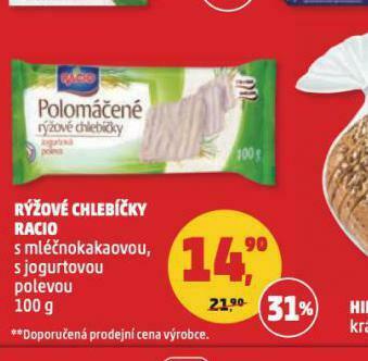 Penny Market Racio rýžové chlebíčky nabídka